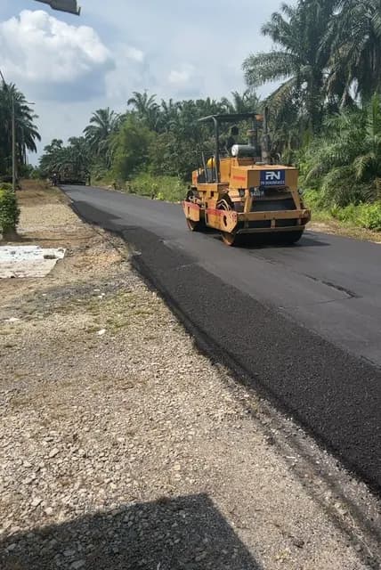 Road surface and paving equipment.