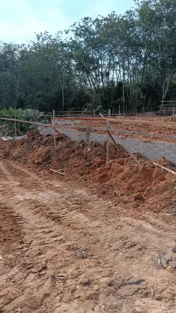 Groundworks area during site work.