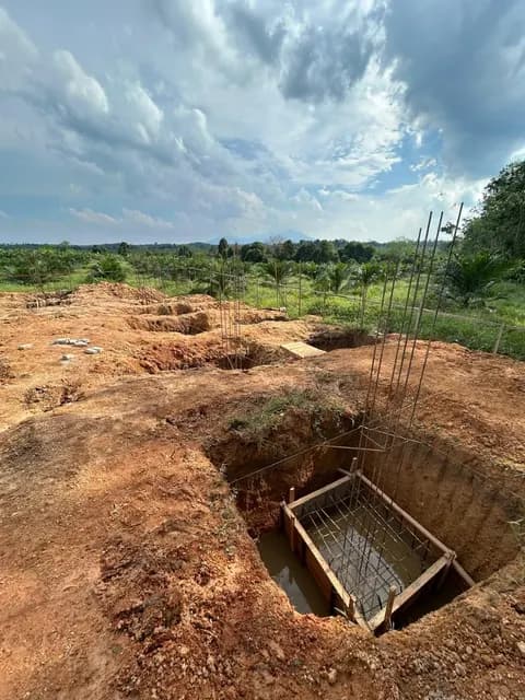 Foundation excavations after the recorded work item.