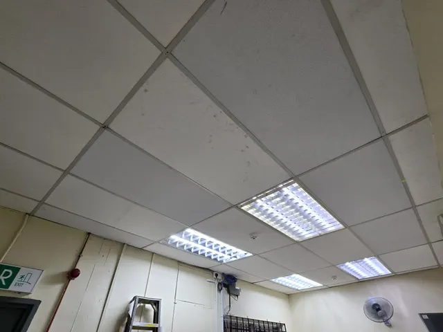 Reflector lighting after installation.