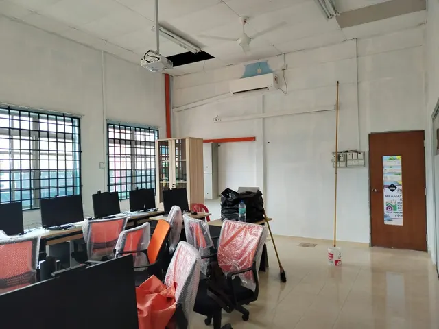 Interior work area during the recorded ceiling work.