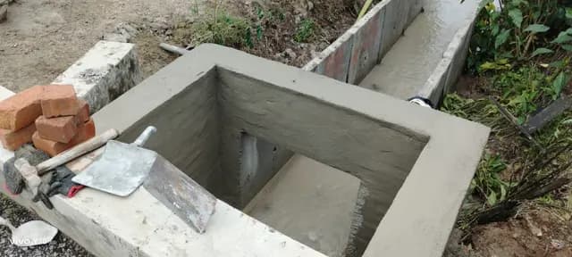Constructed sump and channel connection.