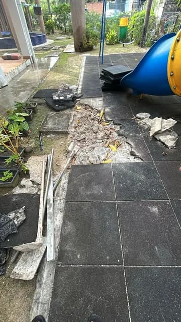 Outdoor paving work area at PAPN.