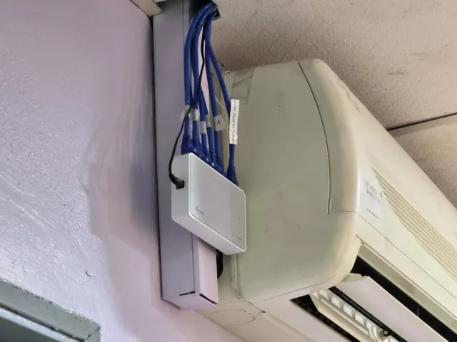 Network cabling and connection point.