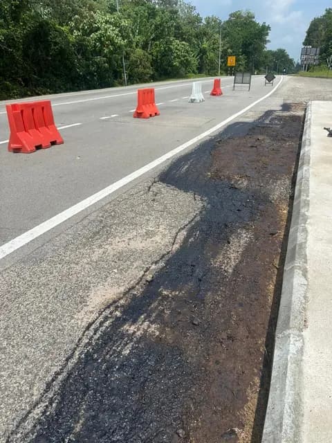 Roadside surface-repair area.
