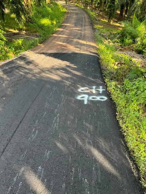 Road surface at another recorded chainage.
